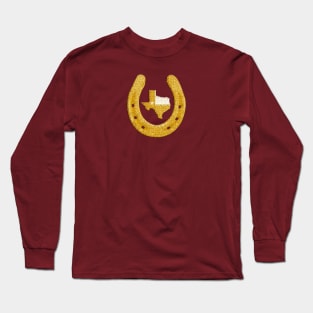 Gold Texas Horshoe Long Sleeve T-Shirt